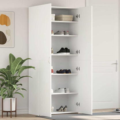 Shoe Cabinet 80 x 35.5 x 180 cm Engineered Wood White