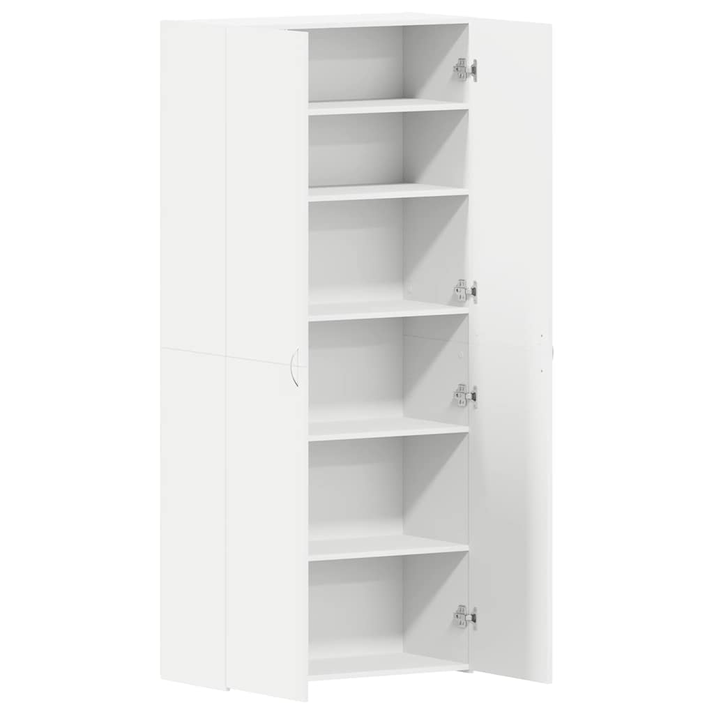 Shoe Cabinet 80 x 35.5 x 180 cm Engineered Wood White
