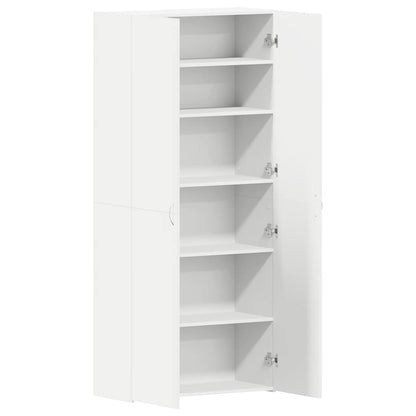 Shoe Cabinet 80 x 35.5 x 180 cm Engineered Wood White