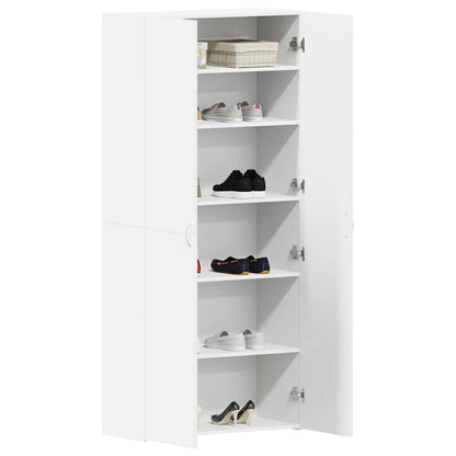Shoe Cabinet 80 x 35.5 x 180 cm Engineered Wood White