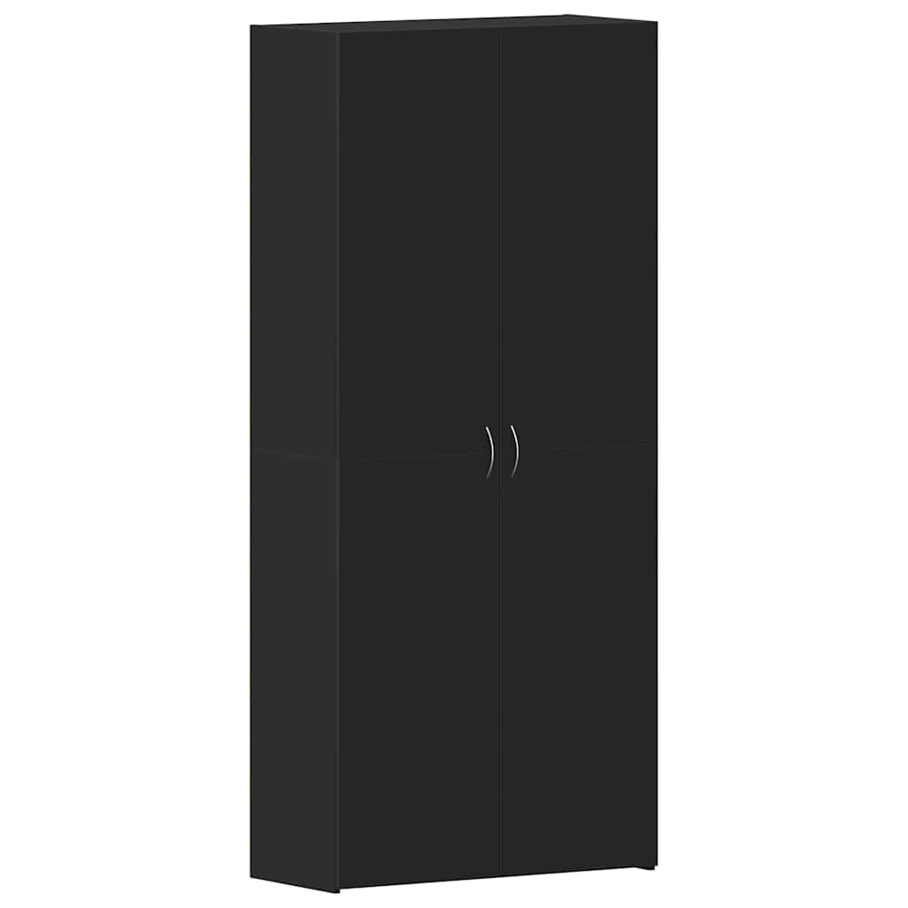 Shoe Cabinet 80 x 35.5 x 180 cm Engineered Wood Black