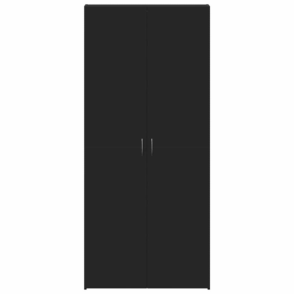 Shoe Cabinet 80 x 35.5 x 180 cm Engineered Wood Black
