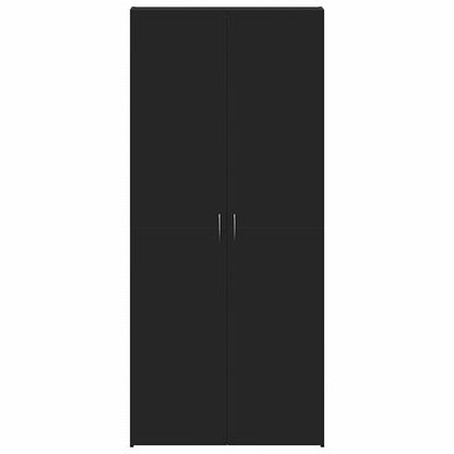 Shoe Cabinet 80 x 35.5 x 180 cm Engineered Wood Black