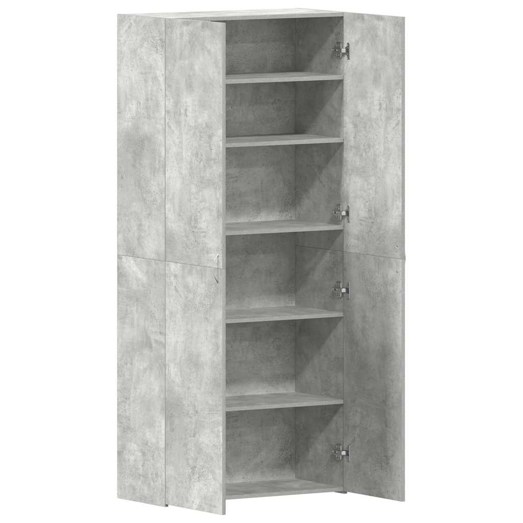 Shoe Cabinet 80 x 35.5 x 180 cm Engineered Wood Grey