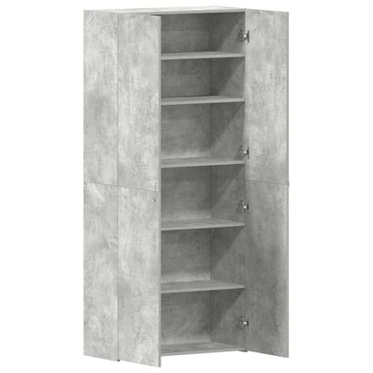 Shoe Cabinet 80 x 35.5 x 180 cm Engineered Wood Grey