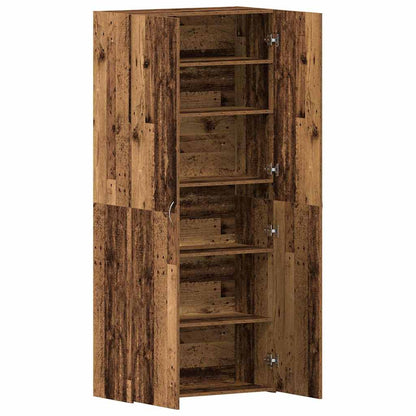 Shoe Cabinet with Door Brown 80 x 35.5 x 180 cm Engineered wood