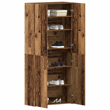 Shoe Cabinet with Door Brown 80 x 35.5 x 180 cm Engineered wood