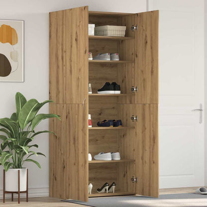 Shoe Cabinet 80 x 35.5 x 180 cm Engineered Wood Brown