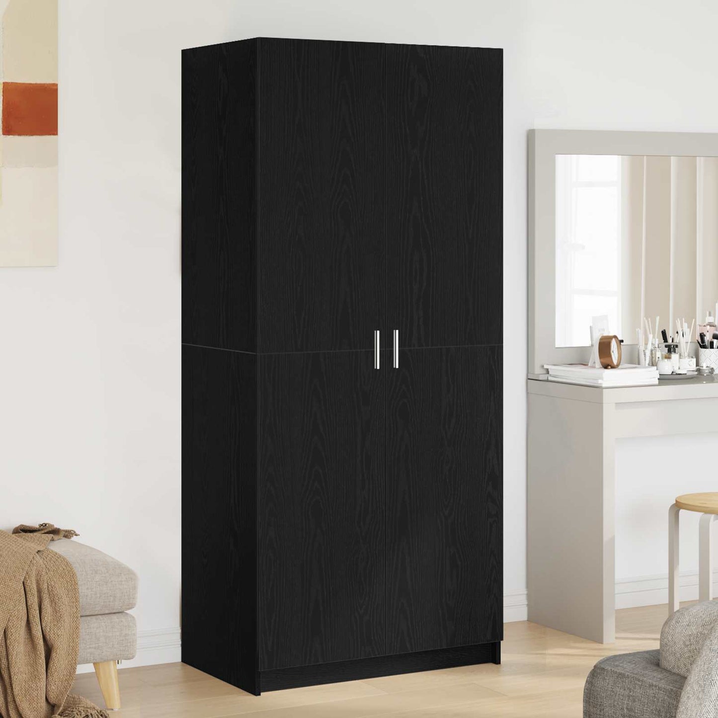 Wardrobe Black Oak 80 x 50.5 x 180 cm Engineered Wood