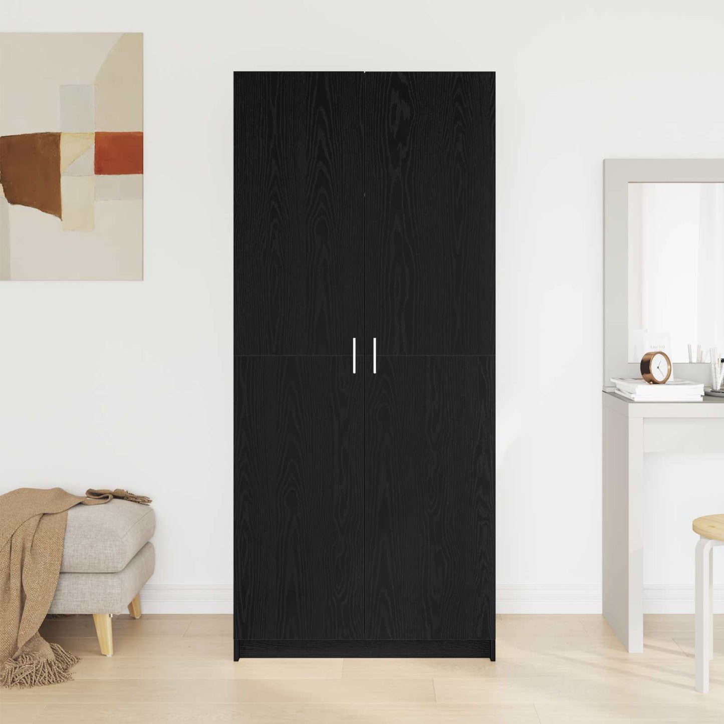 Wardrobe Black Oak 80 x 50.5 x 180 cm Engineered Wood