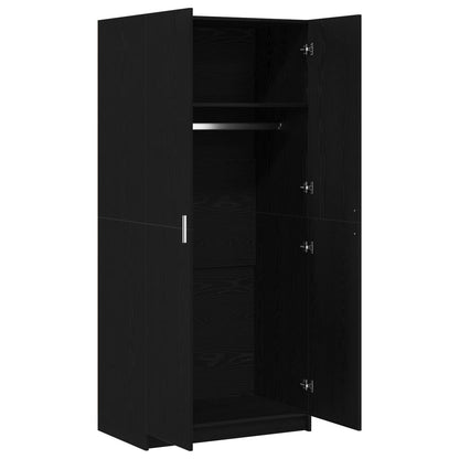Wardrobe Black Oak 80 x 50.5 x 180 cm Engineered Wood