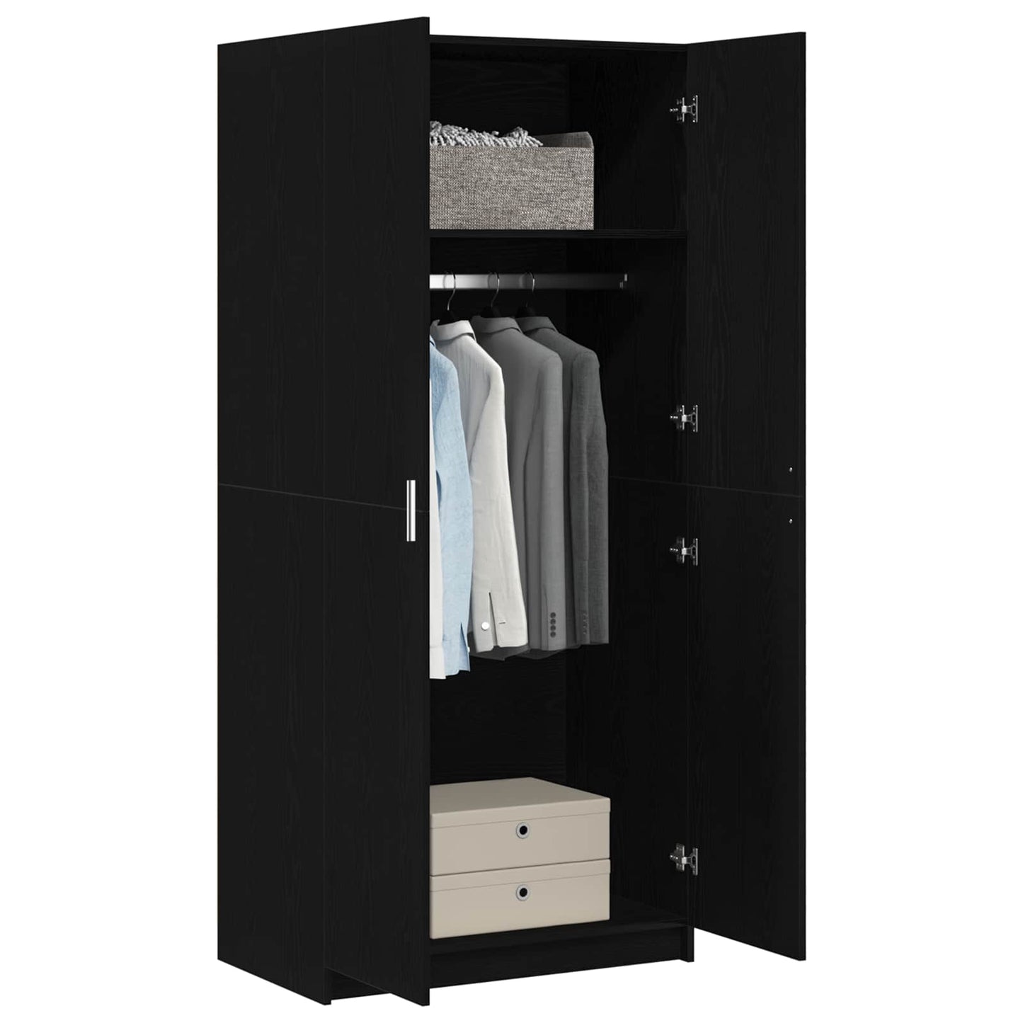 Wardrobe Black Oak 80 x 50.5 x 180 cm Engineered Wood