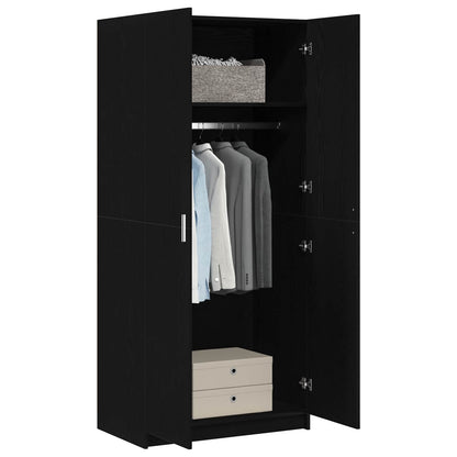 Wardrobe Black Oak 80 x 50.5 x 180 cm Engineered Wood