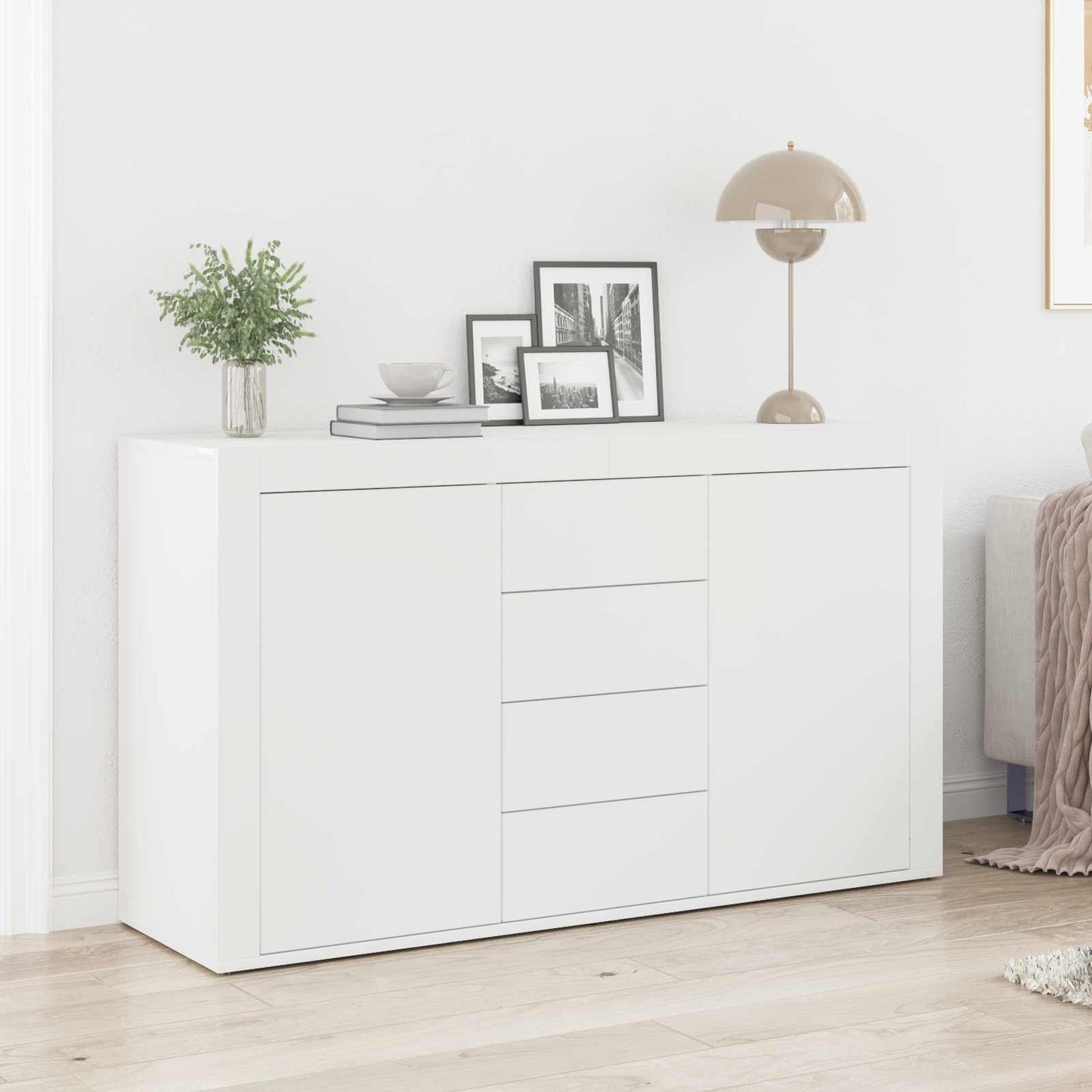 Sideboard with Drawer White 120 x 36 x 69 cm Engineered Wood