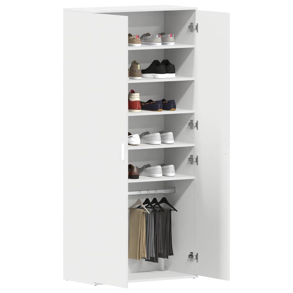 Shoe Cabinet with Shelf White 80 x 39 x 178 cm Engineered Wood