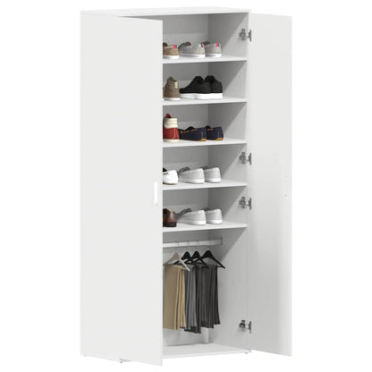 Shoe Cabinet 80 x 39 x 178 cm Engineered Wood White