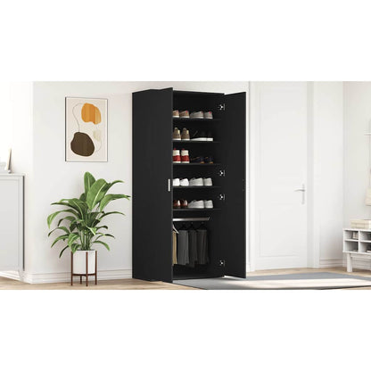 Shoe Cabinet with Shelf Black 80 x 39 x 178 cm Engineered Wood