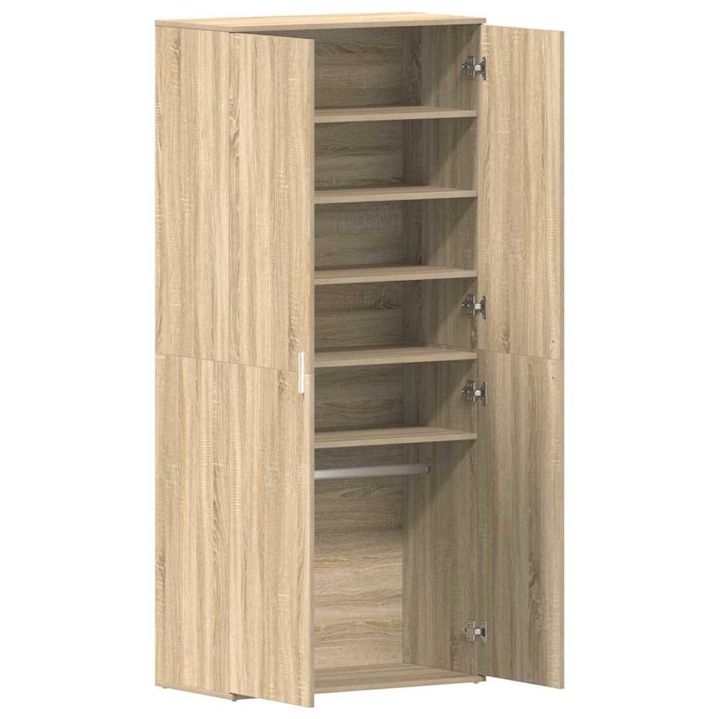 Shoe Cabinet Sonoma Oak 80 x 39 x 178 cm Engineered Wood