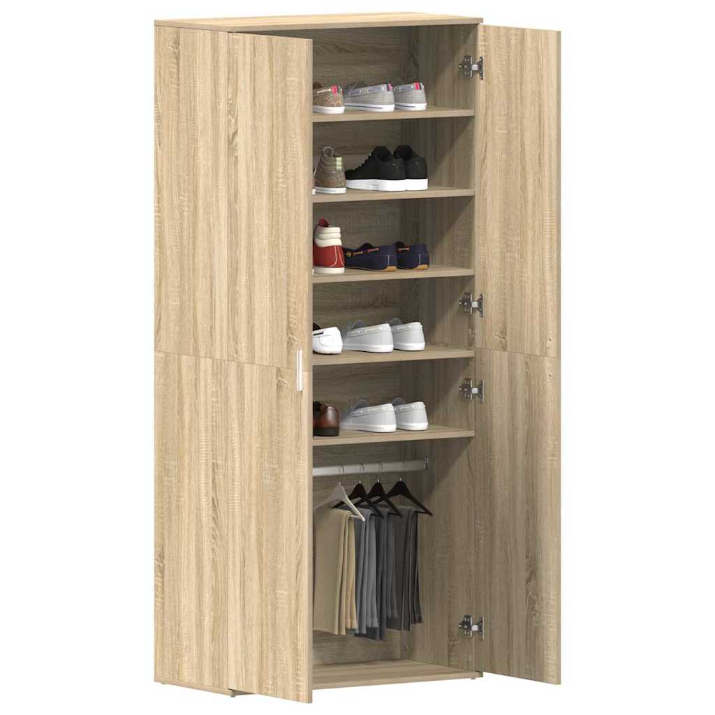 Shoe Cabinet Sonoma Oak 80 x 39 x 178 cm Engineered Wood