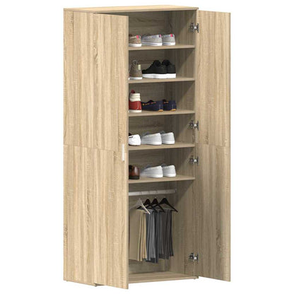 Shoe Cabinet Sonoma Oak 80 x 39 x 178 cm Engineered Wood
