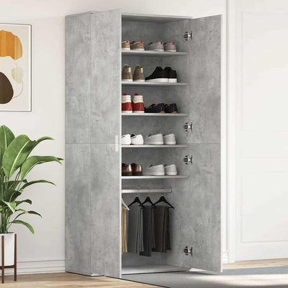 Shoe Cabinet Concrete Grey 80 x 39 x 178 cm Engineered Wood