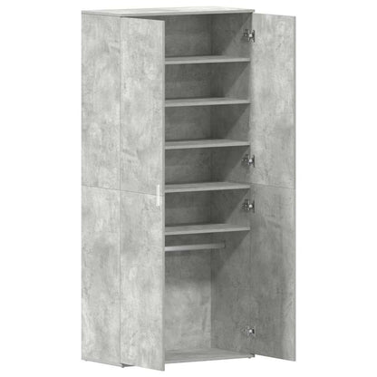 Shoe Cabinet 80 x 39 x 178 cm Engineered Wood Concrete Grey