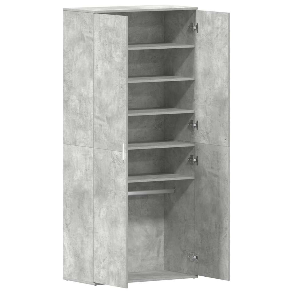 Shoe Cabinet Concrete Grey 80 x 39 x 178 cm Engineered Wood