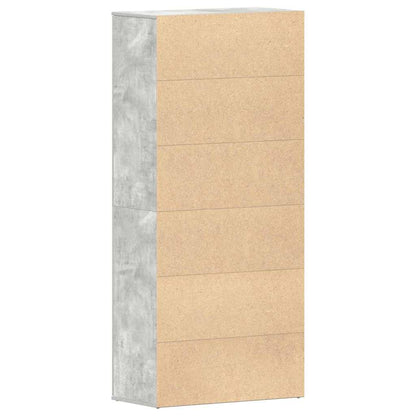 Shoe Cabinet Concrete Grey 80 x 39 x 178 cm Engineered Wood