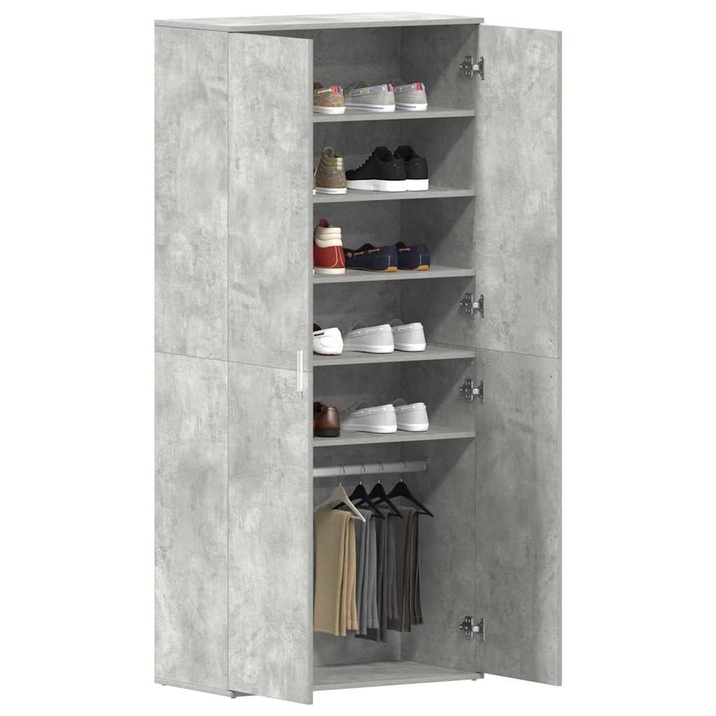 Shoe Cabinet Concrete Grey 80 x 39 x 178 cm Engineered Wood