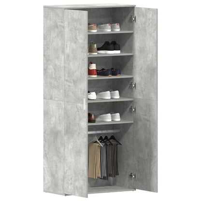 Shoe Cabinet Concrete Grey 80 x 39 x 178 cm Engineered Wood