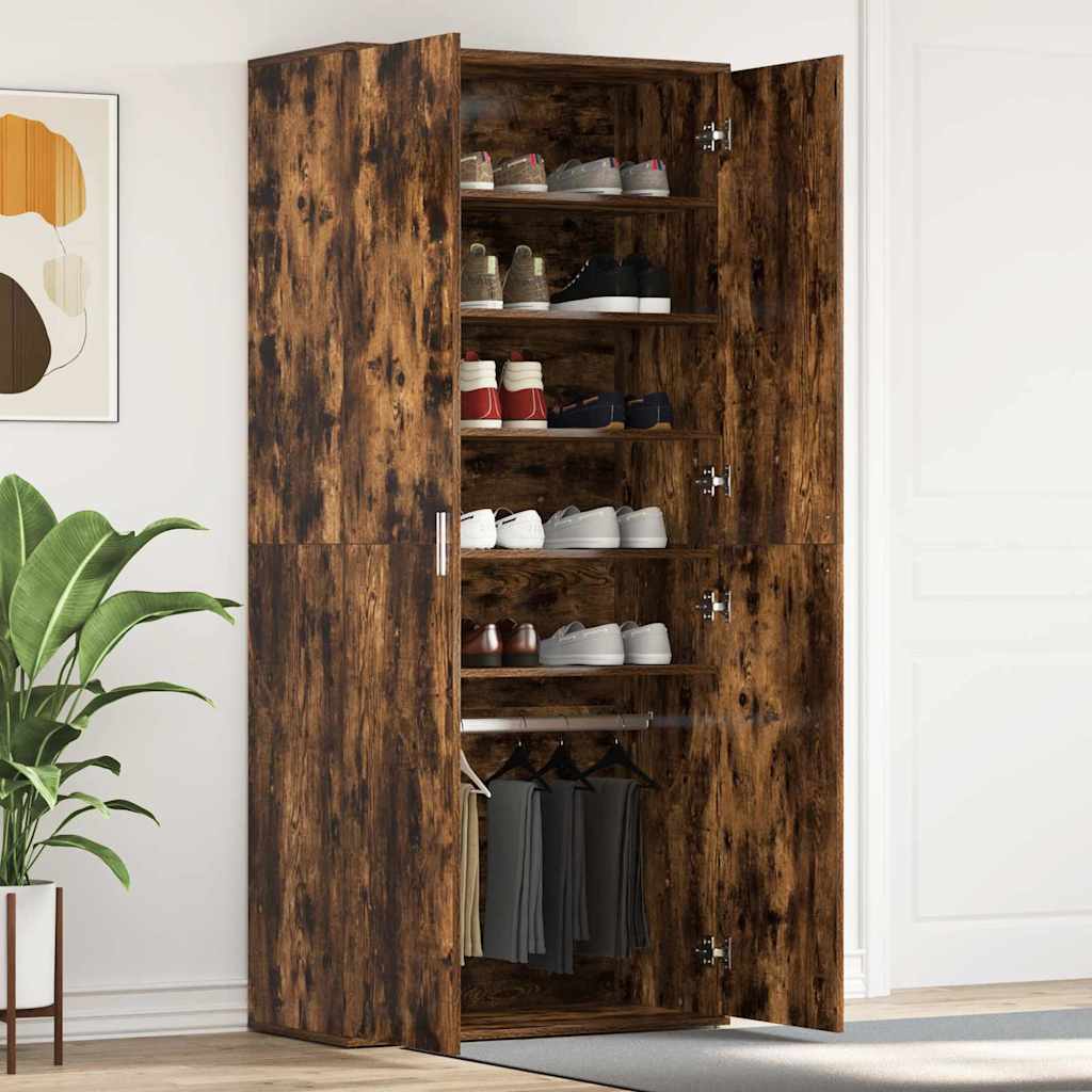 Shoe Cabinet 80 x 39 x 178 cm Engineered Wood Smoked Oak