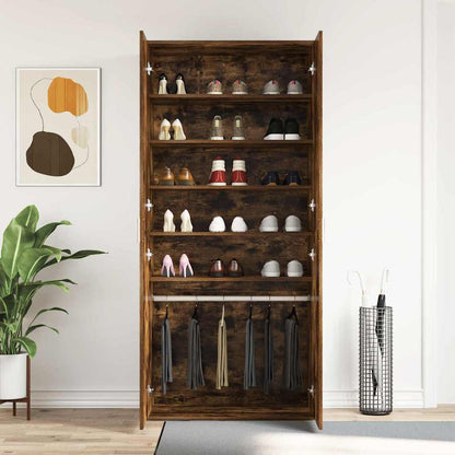 Shoe Cabinet 80 x 39 x 178 cm Engineered Wood Smoked Oak