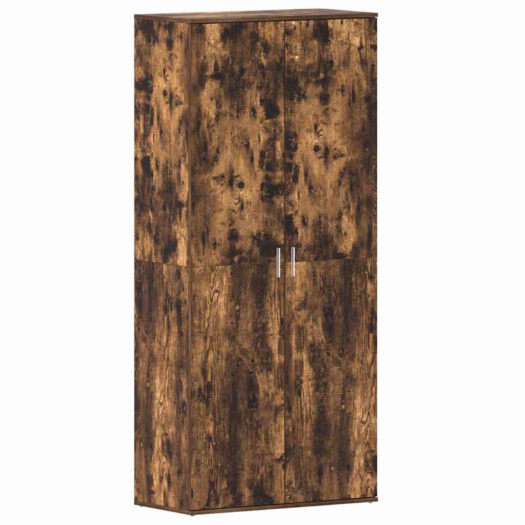 Shoe Cabinet Smoked Oak 80 x 39 x 178 cm Engineered Wood