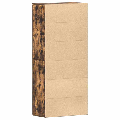 Shoe Cabinet Smoked Oak 80 x 39 x 178 cm Engineered Wood