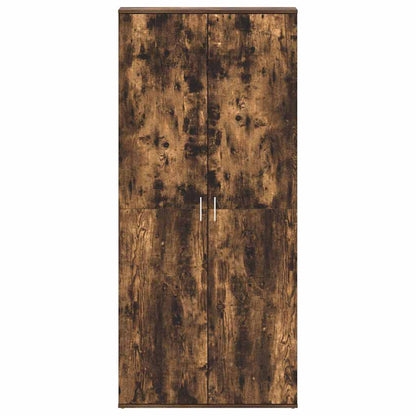 Shoe Cabinet Smoked Oak 80 x 39 x 178 cm Engineered Wood