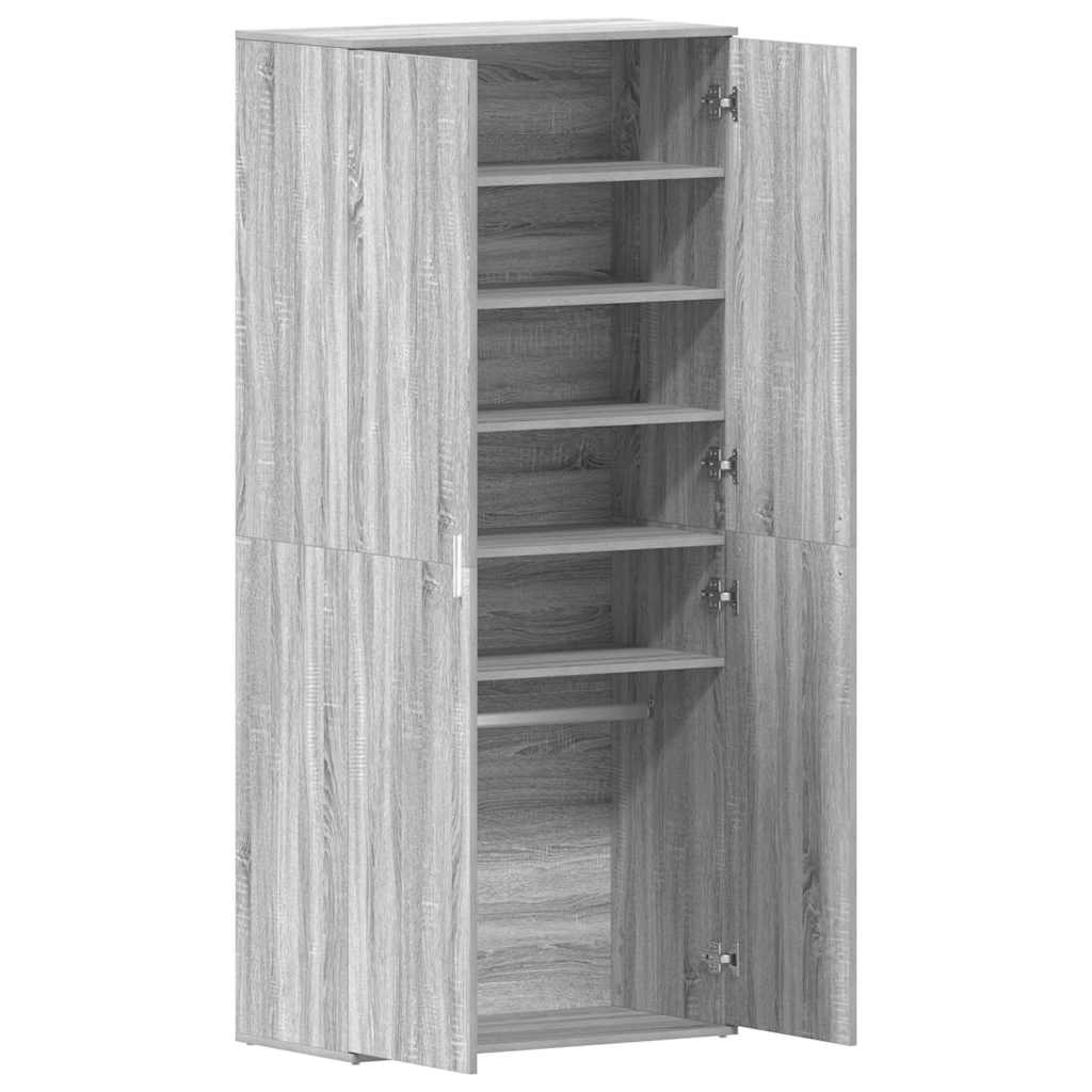 Shoe Cabinet Grey Sonoma 80 x 39 x 178 cm Engineered Wood