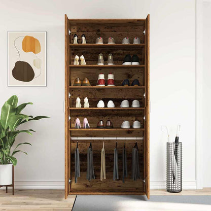 Shoe Cabinet Old Wood 80 x 39 x 178 cm Engineered Wood