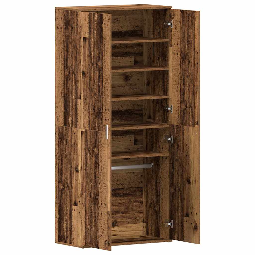 Shoe Cabinet Old Wood 80 x 39 x 178 cm Engineered Wood