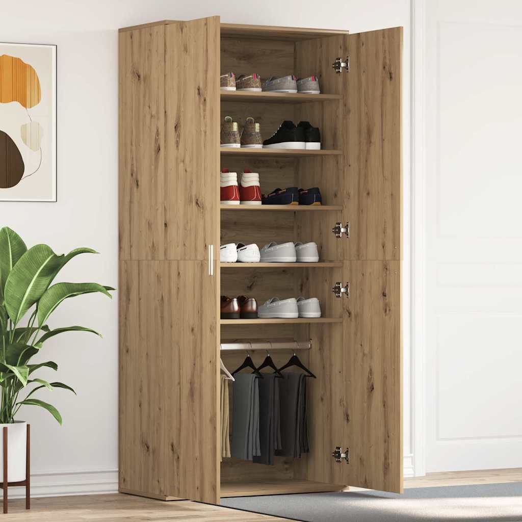 Shoe Cabinet 80 x 39 x 178 cm Engineered Wood Artisan Oak