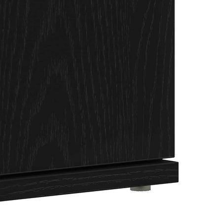 Shoe Cabinet Black Oak 80 x 39 x 178 cm Engineered Wood