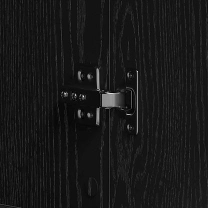 Shoe Cabinet Black Oak 80 x 39 x 178 cm Engineered Wood