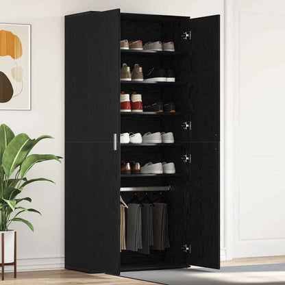 Shoe Cabinet 80 x 39 x 178 cm Engineered Wood Black Oak