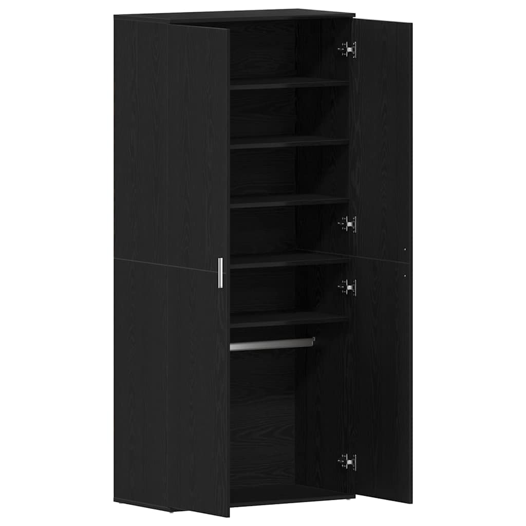 Shoe Cabinet Black Oak 80 x 39 x 178 cm Engineered Wood