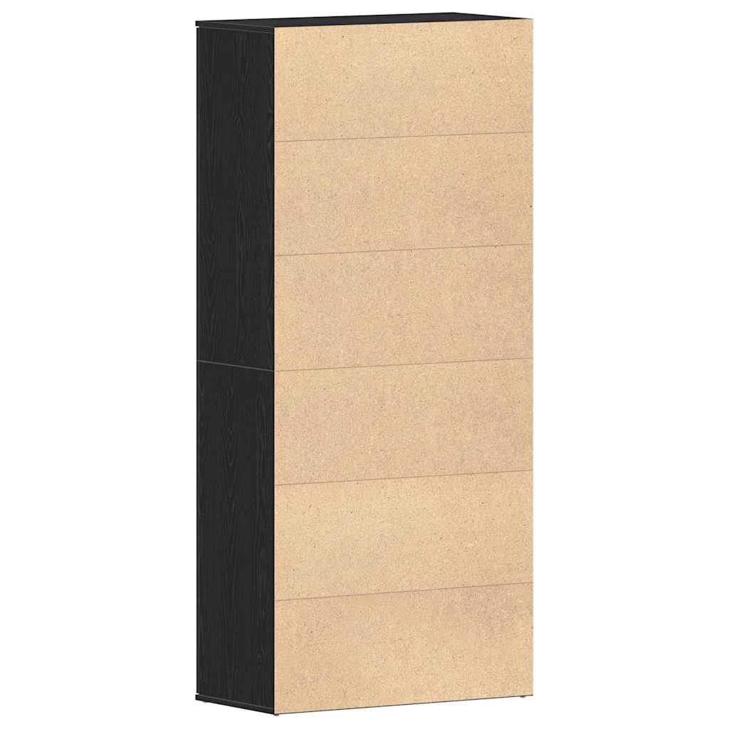 Shoe Cabinet Black Oak 80 x 39 x 178 cm Engineered Wood