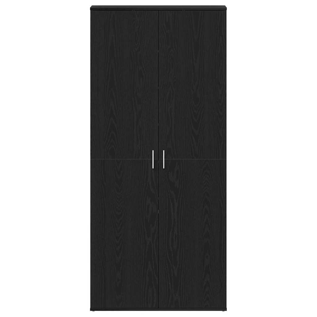 Shoe Cabinet Black Oak 80 x 39 x 178 cm Engineered Wood