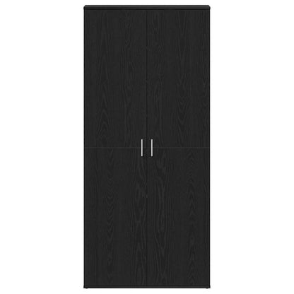 Shoe Cabinet Black Oak 80 x 39 x 178 cm Engineered Wood