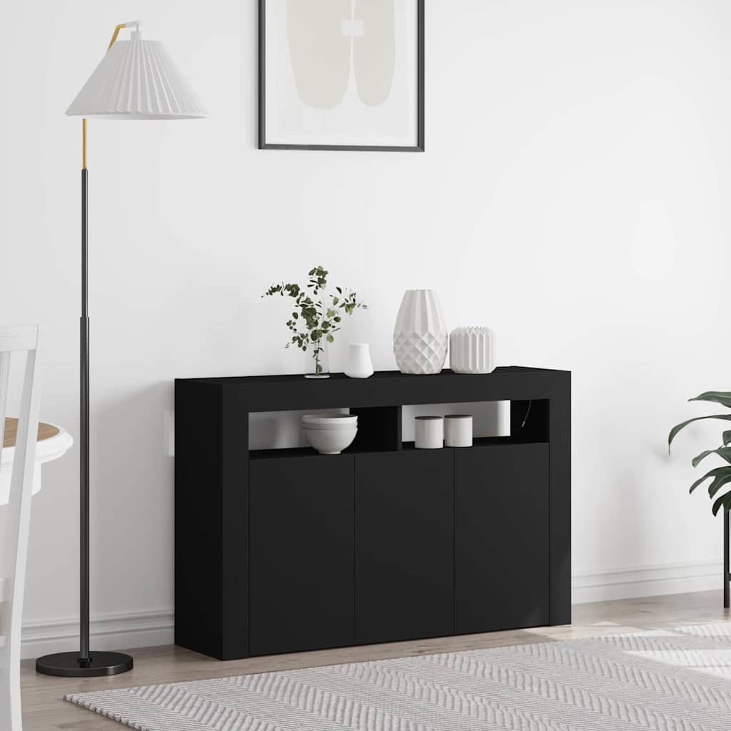Sideboard Black 116 x 30 x 75 cm Engineered Wood