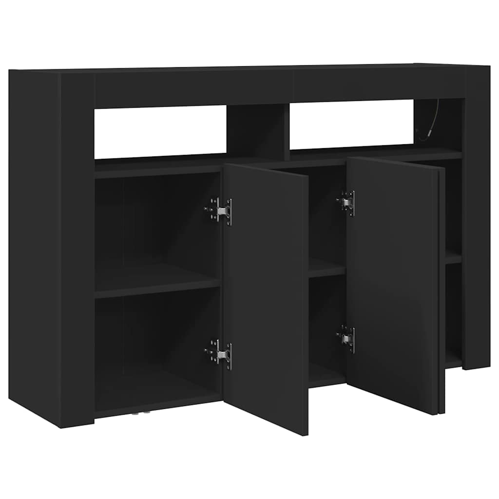 Sideboard Black 116 x 30 x 75 cm Engineered Wood