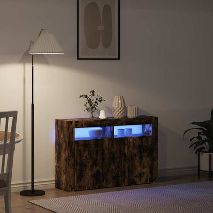 Sideboard Smoked Oak 116 x 30 x 75 cm Engineered Wood