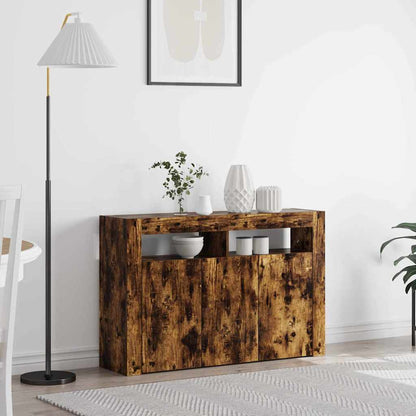 Sideboard Smoked Oak 116 x 30 x 75 cm Engineered Wood